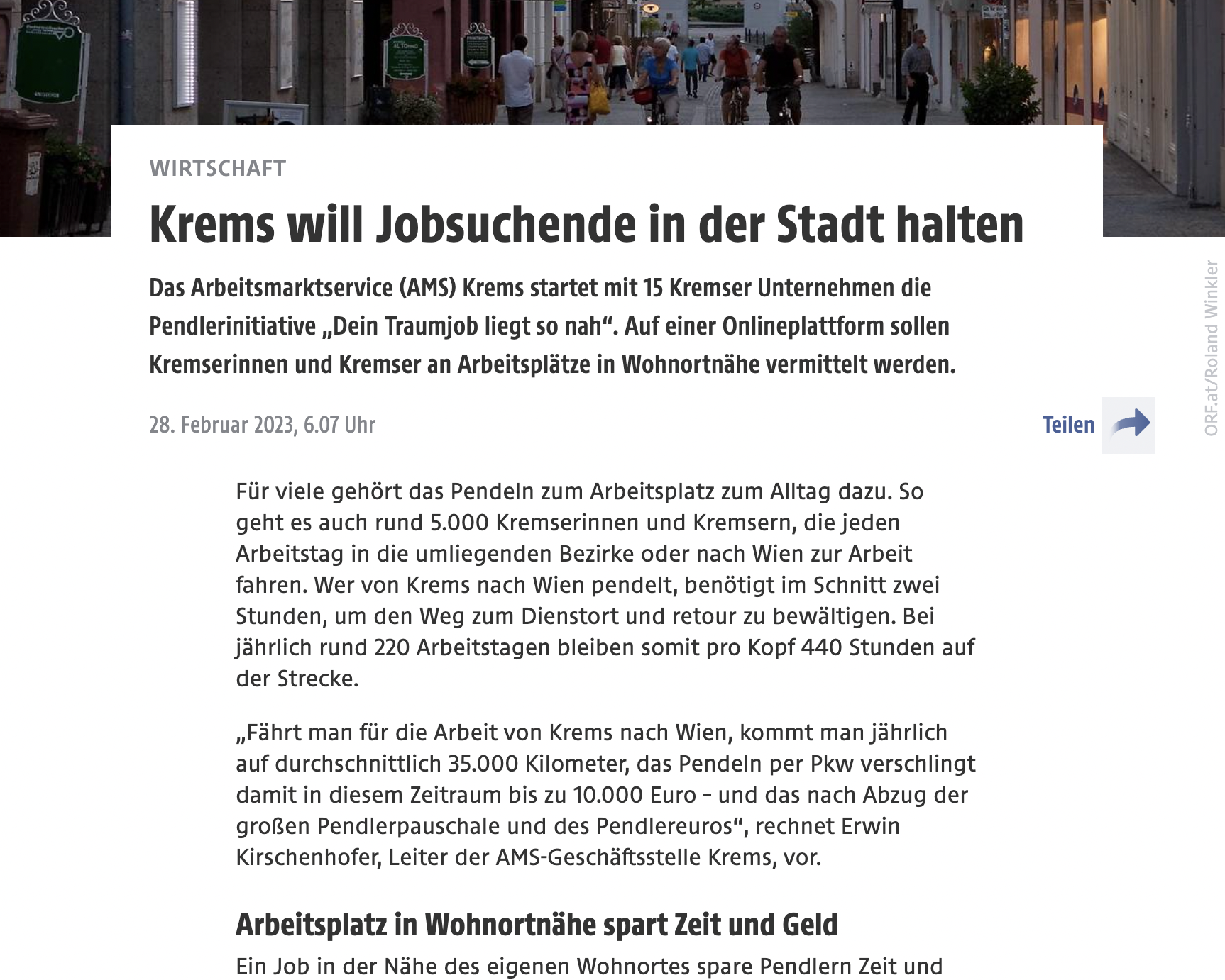 Entwicklung Kampagne und Jobplattform für AMS & Wirtschaftsbeirat Krems