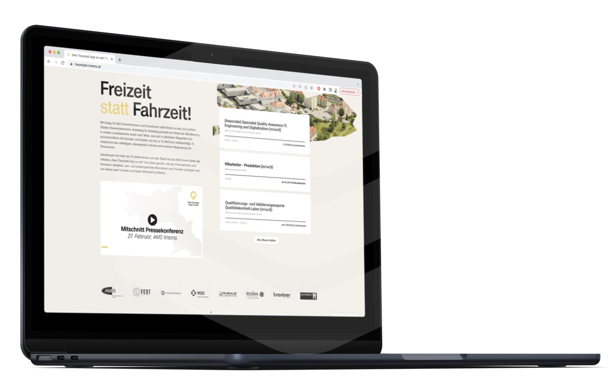 Entwicklung Kampagne und Jobplattform für AMS & Wirtschaftsbeirat Krems
