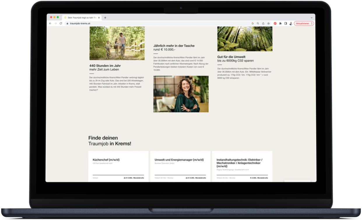 Entwicklung Kampagne und Jobplattform für AMS & Wirtschaftsbeirat Krems